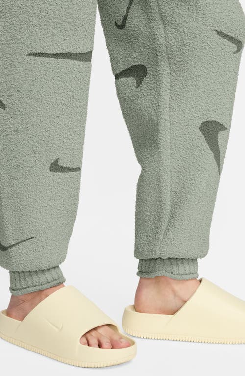 Nike Phoenix Bouclé High Waist Joggers In Jade Horizon