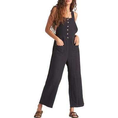 Billabong Run Like Wind Crinkle Jumpsuit, Black