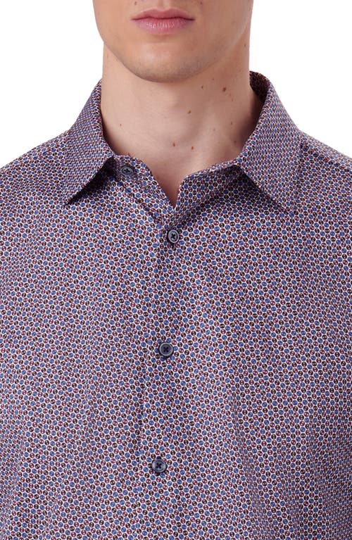 Shop Bugatchi James Ooohcotton® Coin Dot Print Button-up Shirt In Purple/burgundy