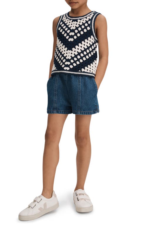 REISS REISS KIDS' SABRINA SR. COTTON CROCHET SWEATER TANK