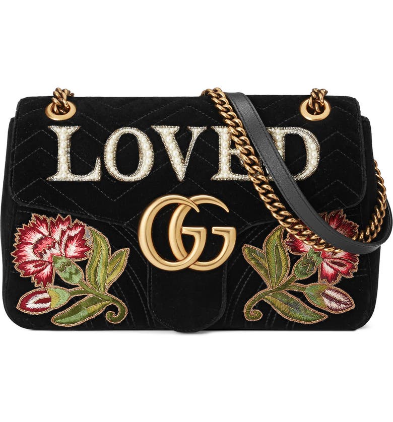 Gucci GG Marmont Loved Velvet Shoulder Bag | Nordstrom
