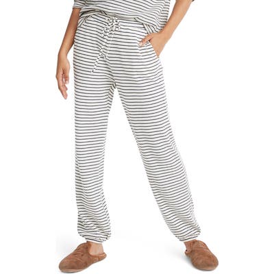 Madewell Stripe Waffle Knit Pajama Pants, White