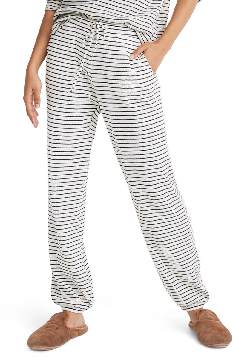 Madewell Stripe Waffle Knit Pajama Pants, Main, color, 