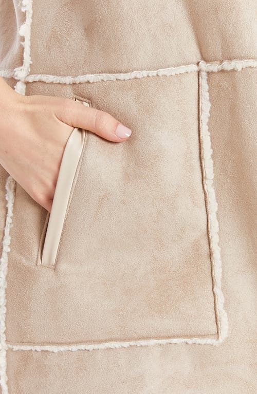 Frye Water Resistant Faux Leather & Faux Shearling Vest In Sand