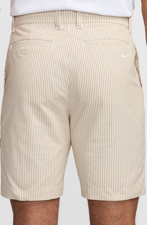 Shop Nike Golf Dri-fit Tour Seersucker Golf Shorts In Hemp/pure/white