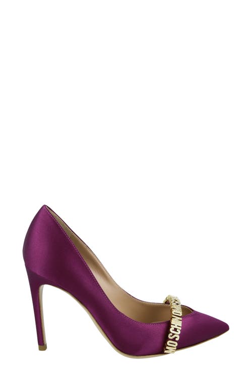 Moschino Satin Pointed Toe Pump In Raspberry