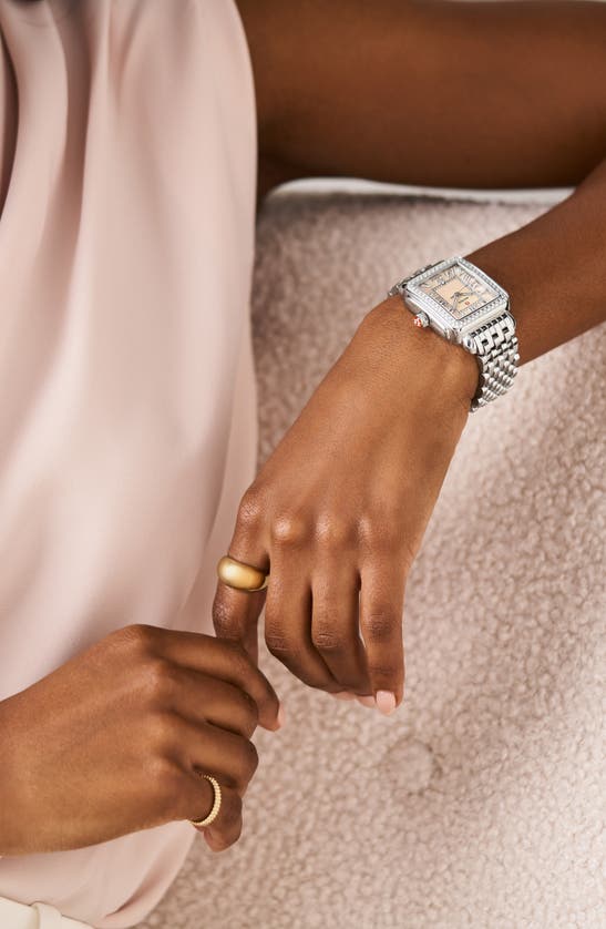 Shop Michele Deco Madison Diamond Bracelet Watch, 35mm In Silver