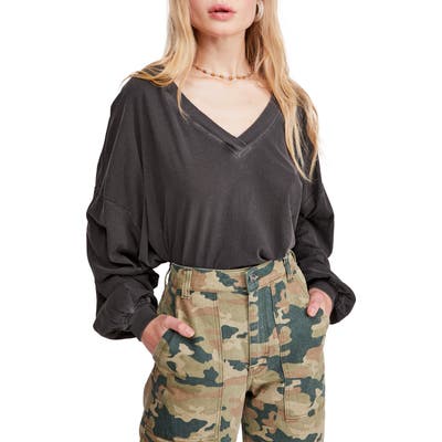 Free People Blouson Sleeve Tee, Purple