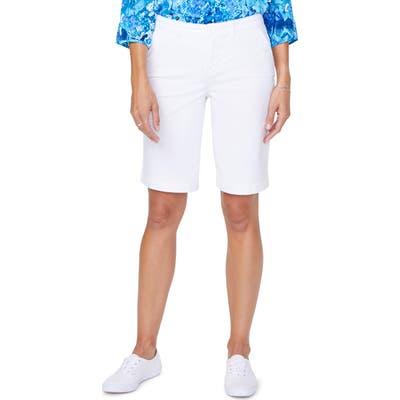 Nydj Stretch Cotton Blend Twill Bermuda Shorts, White
