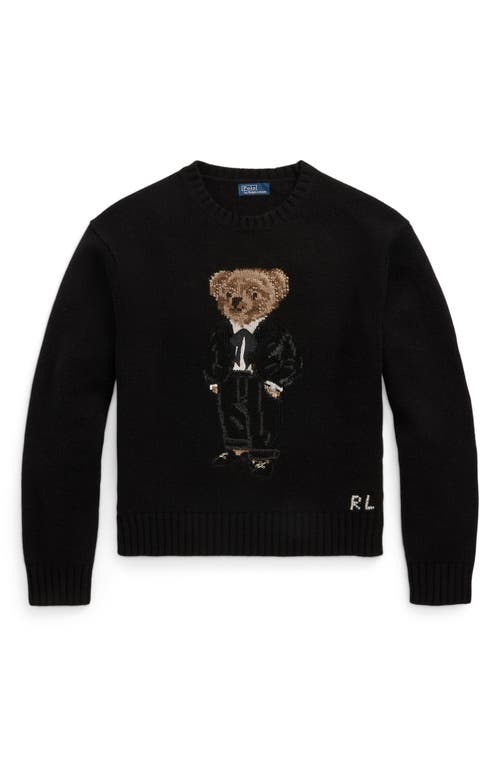 Shop Polo Ralph Lauren Party Bear Intarsia Wool & Cashmere Sweater In Polo Black Multi