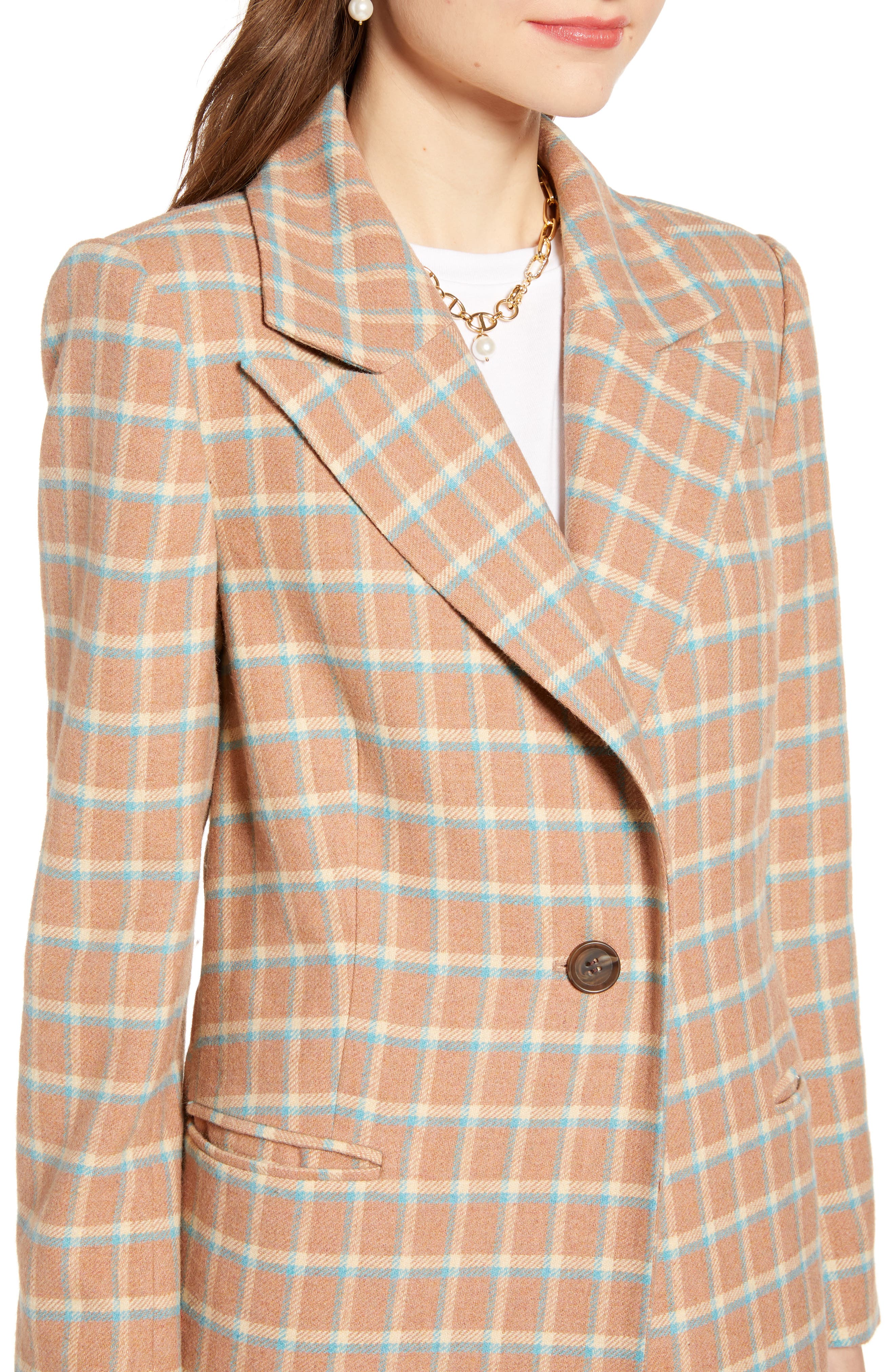 something navy patch pocket coat