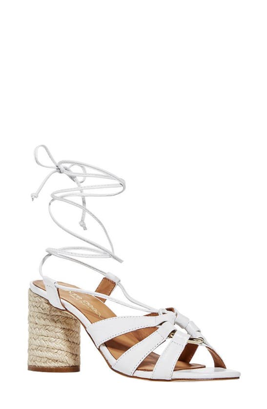 Andre Assous Maggie Ankle Tie Sandal In White Leather
