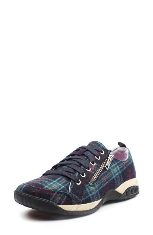 Therafit Sienna Sneaker in Navy Plaid Fabric at Nordstrom, Size 7.5