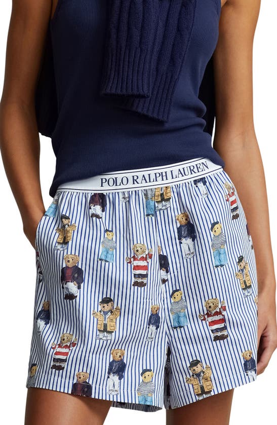 Polo Ralph Lauren Cotton Boxer Pajama Shorts In Nautical Bear