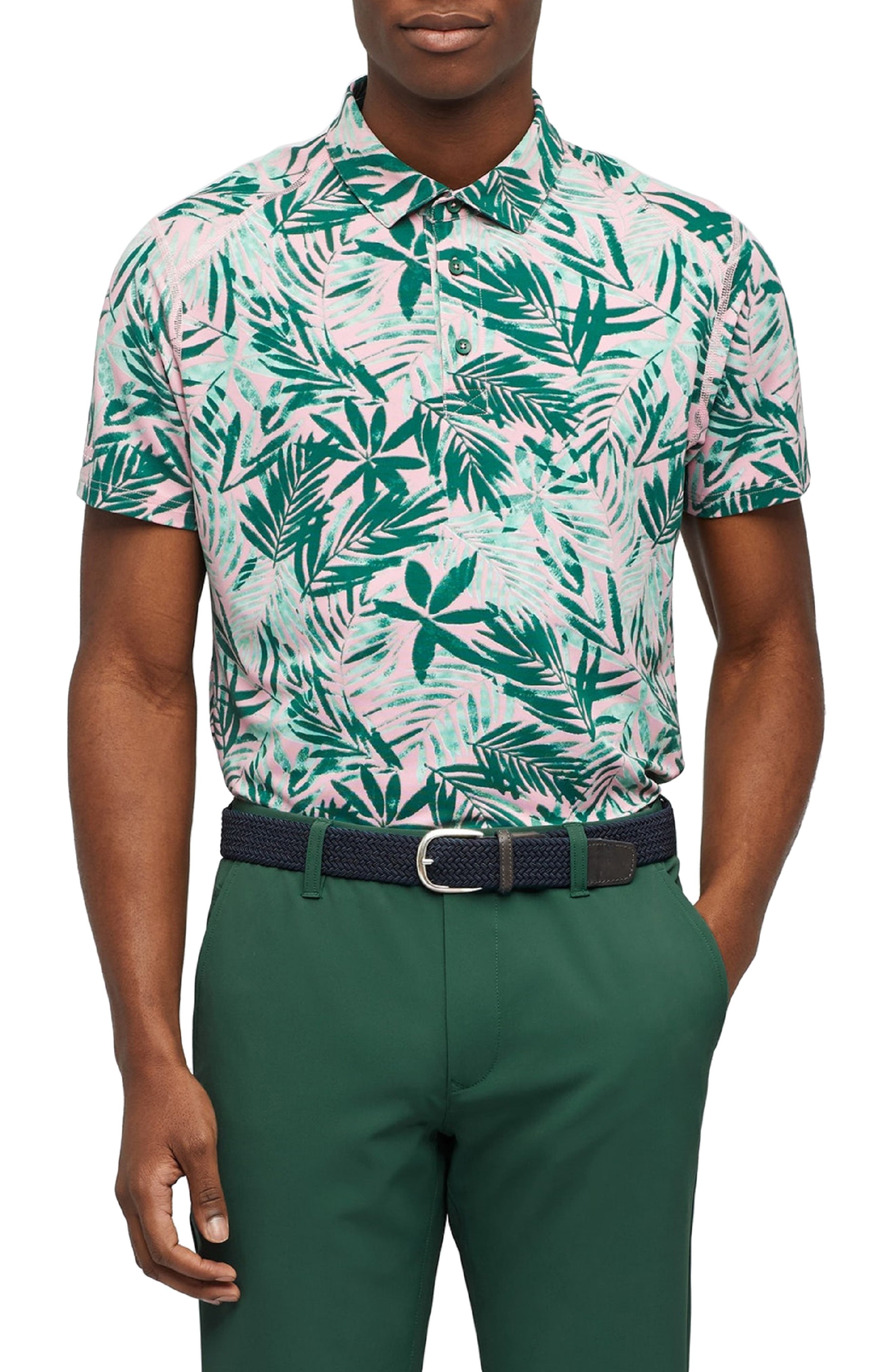 Bonobos M-Flex Flatiron Slim Fit Print Golf Polo, Pink
