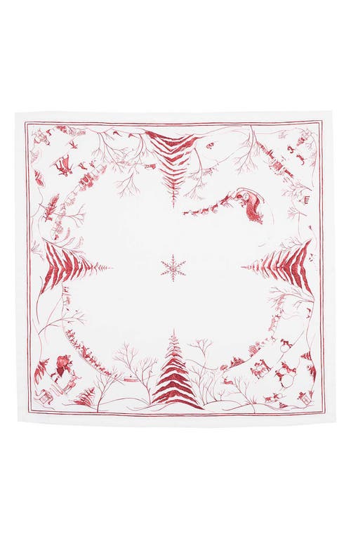 Shop Juliska Country Estate Winter Frolic Set Of 4 Napkins In Ruby