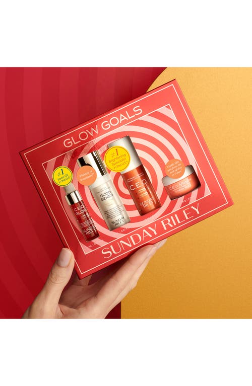 Shop Sunday Riley Glow Goals Skin Care Set $69 Value In Red