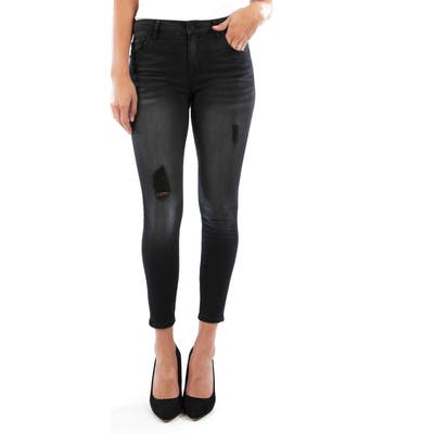 Kut From The Kloth Connie Ripped High Waist Ankle Skinny Jeans, Black