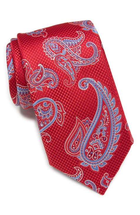 Brooks Brothers Men's Silk Geo Tie | Dark Red - Shop Holiday Gifts and Styles