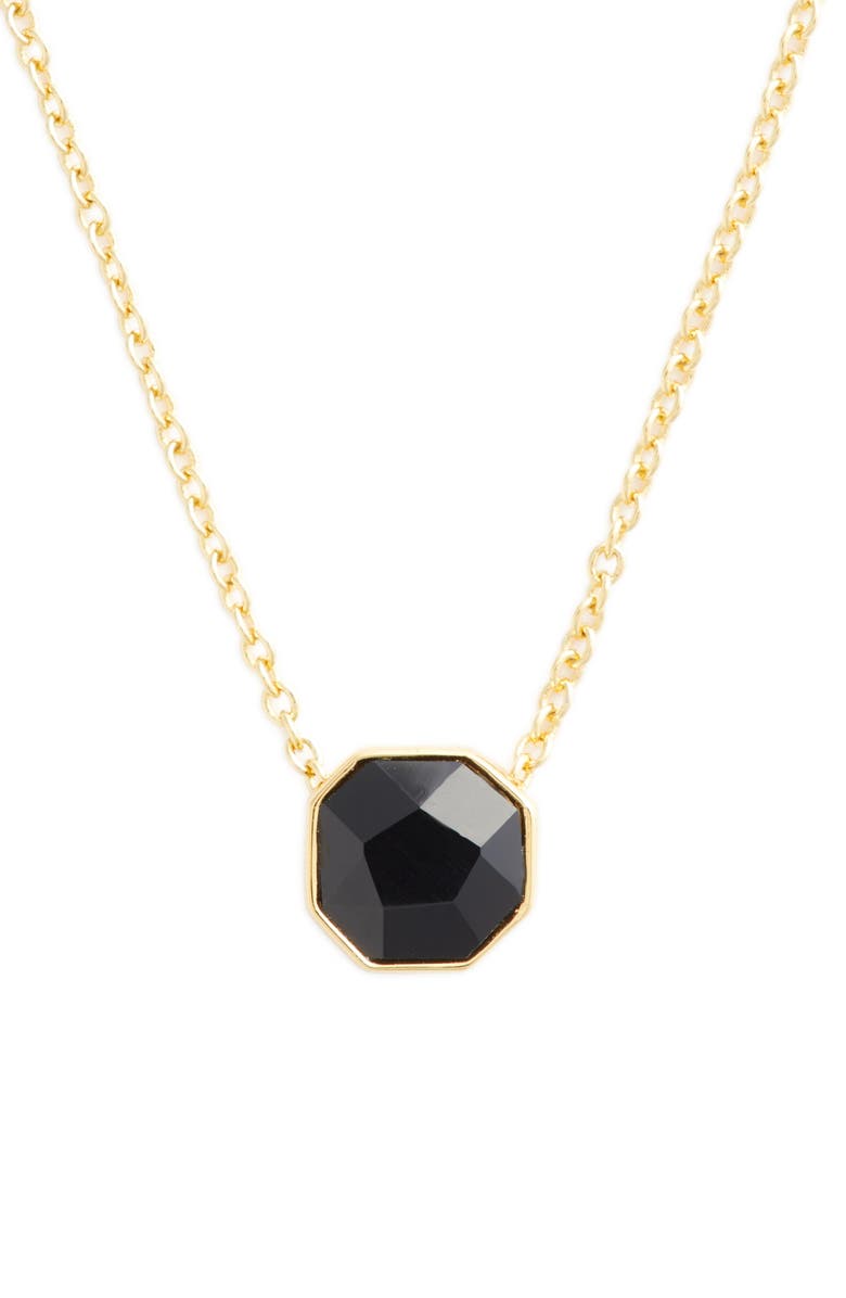 GORJANA Power Gemstone Charm Adjustable Necklace, Main, color, PROTECTION/ BLACK ONYX/ GOLD