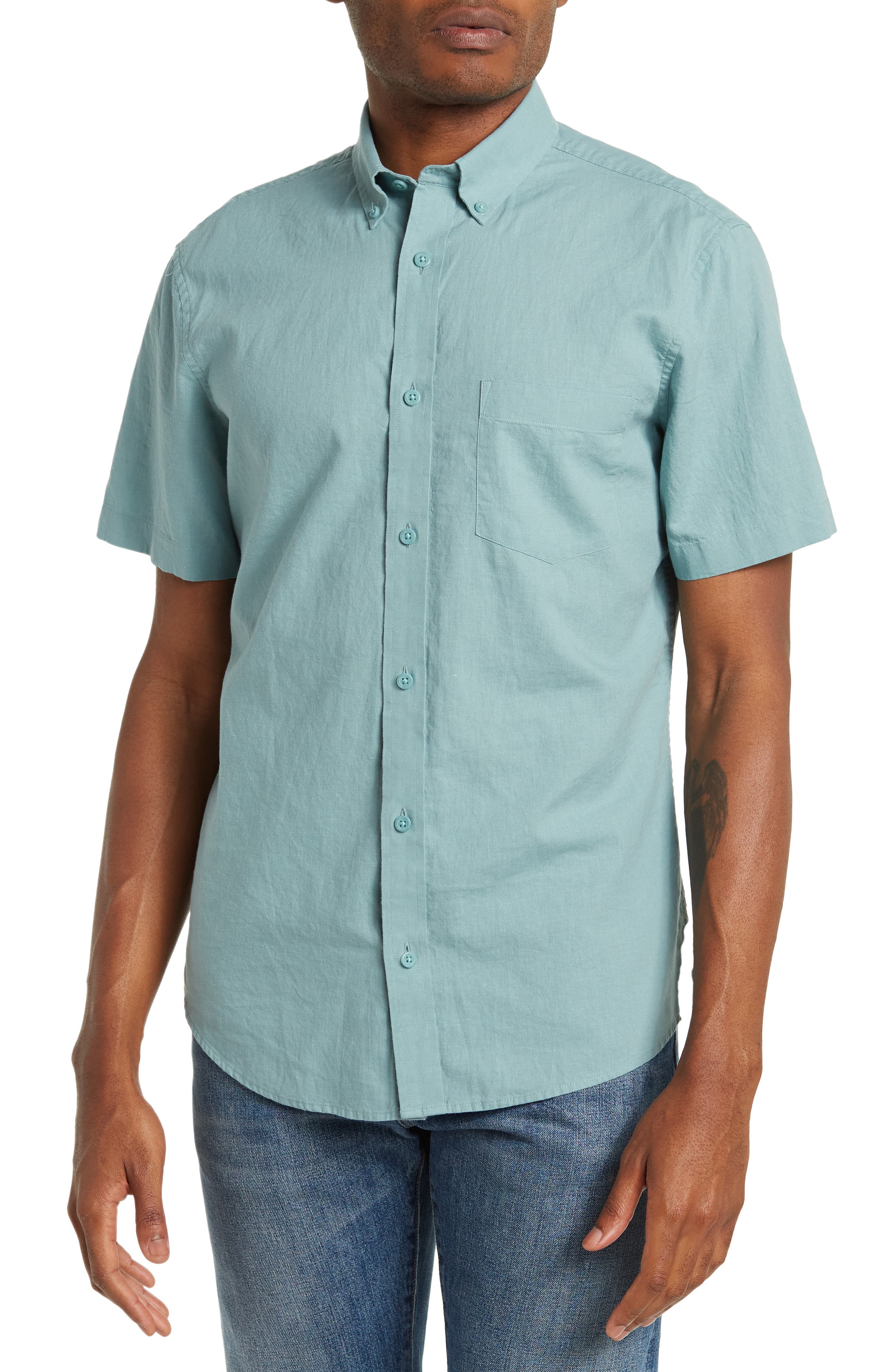Blue/Green Dress Shirts for Men 
