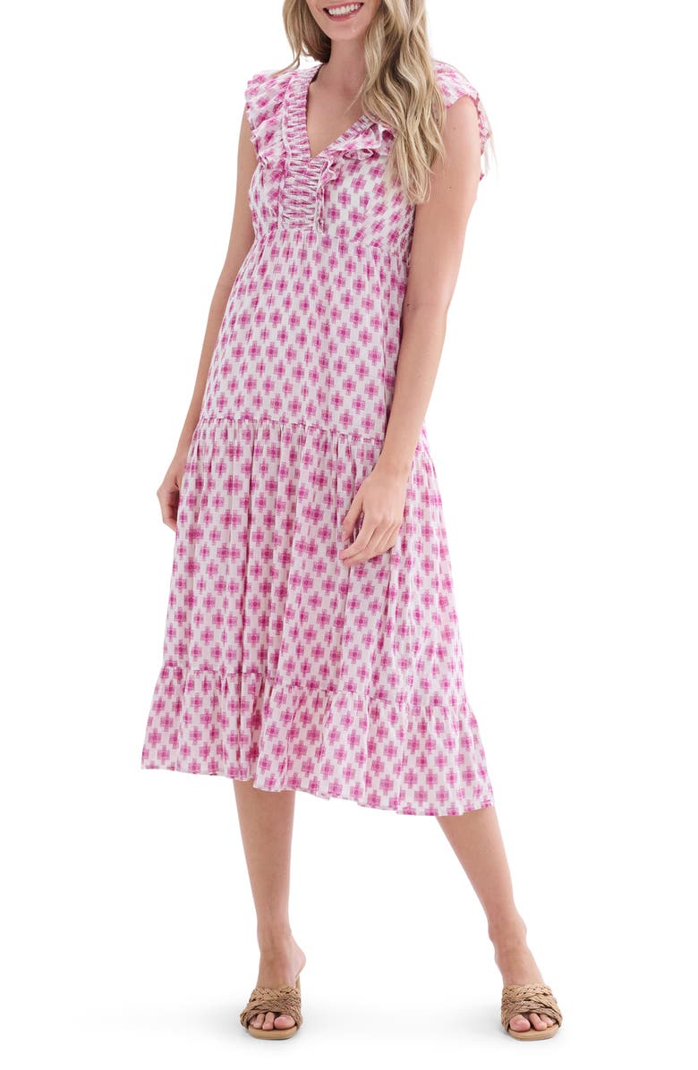 Hatley Aria Ruffle Cotton Blend Midi Dress | Nordstrom
