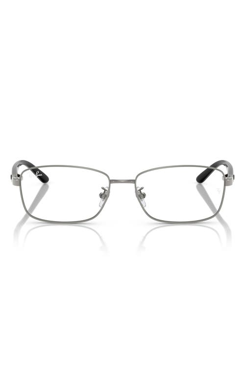Ray Ban Ray-ban 56mm Rectangular Pillow Optical Glasses In Gunmetal