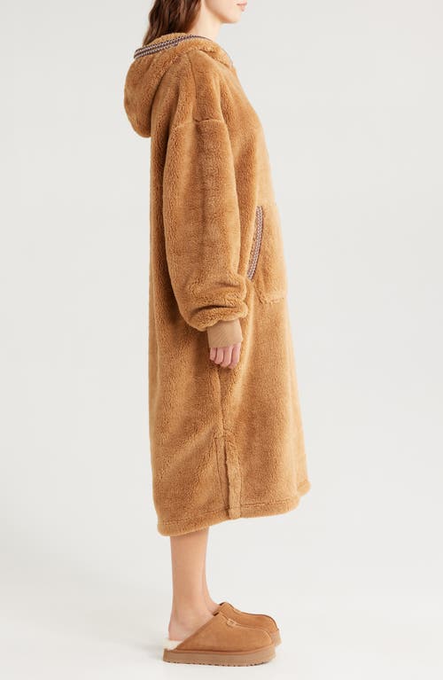 Shop Ugg(r) Long Fleece Hoodie In Chestnut