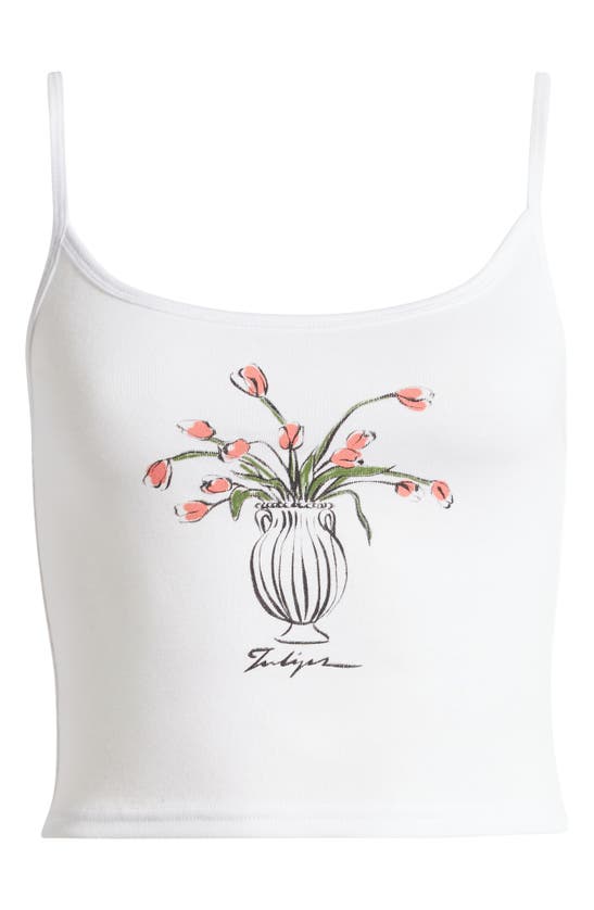 Shop Pacsun Bouquet Crop Camisole In Bright White