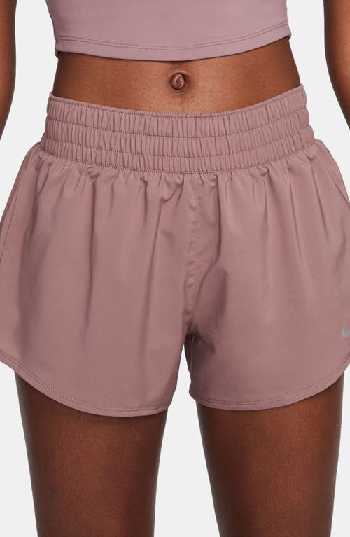 Shop Nike Dri-fit One Shorts In Smokey Mauve/reflective Silv