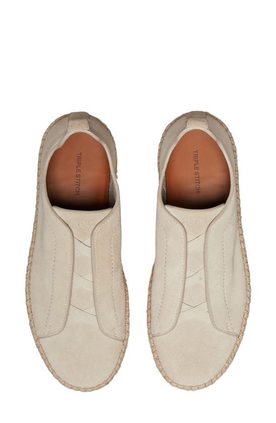 Zegna Triple Stitch Espadrille Slip-on Sneaker In White