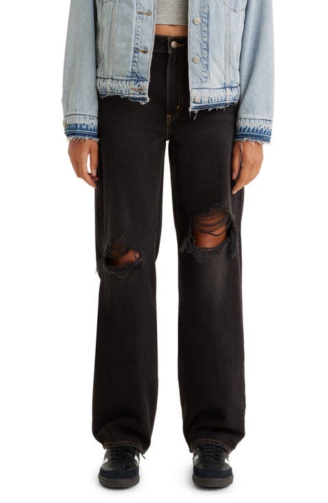 Black Loose Jeans by Re/Done on Sale