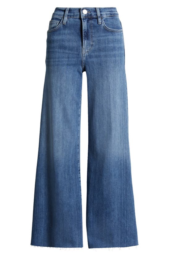 Frame Le Palazzo High Waist Crop Wide Leg Jeans In Daphne Blue