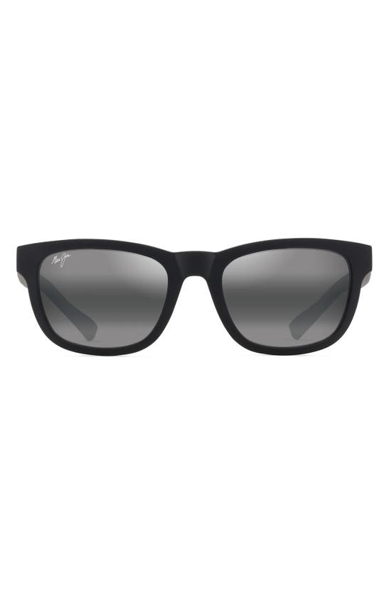 Maui Jim Kapii 54mm Gradient Polarizedplus2® Square Sunglasses In Matte Black