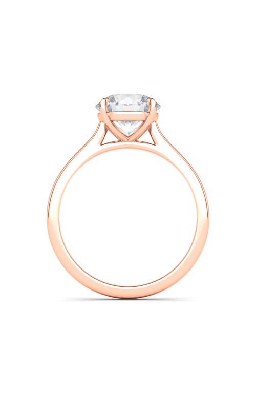 Hautecarat Round Brilliant Cut Lab Created Diamond Ring In 2.50 Ctw 18k Rose Gold