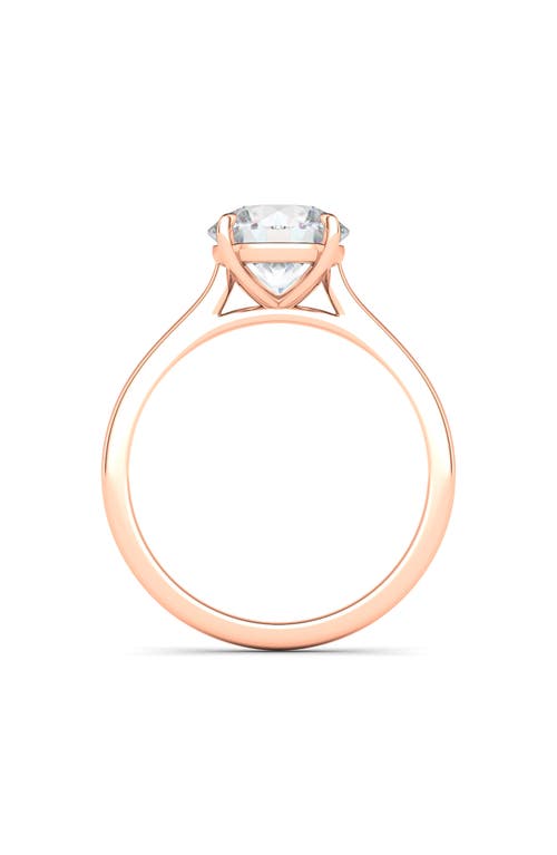 Shop Hautecarat Round Brilliant Cut Lab Created Diamond Ring In 3.00 Ctw 18k Rose Gold