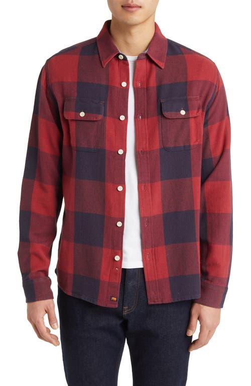 Mountain Regular Fit Flannel Button-Up Shirt in Red Buffalo