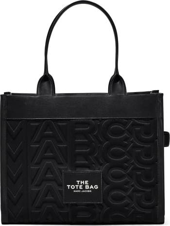 Leather Tote Bag Monogram Leather Tote Black Tote Bag 