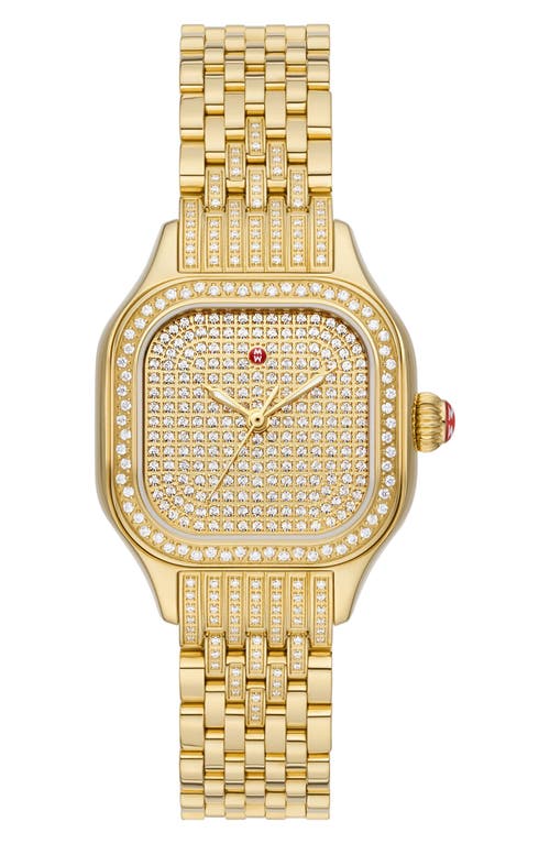 MICHELE Meggie Diamond Pavé Bracelet Watch, 29mm in Gold at Nordstrom