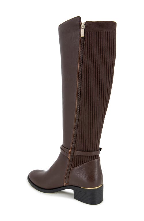 Kenneth Cole Lanica Knee High Boot In Chocolate Leather