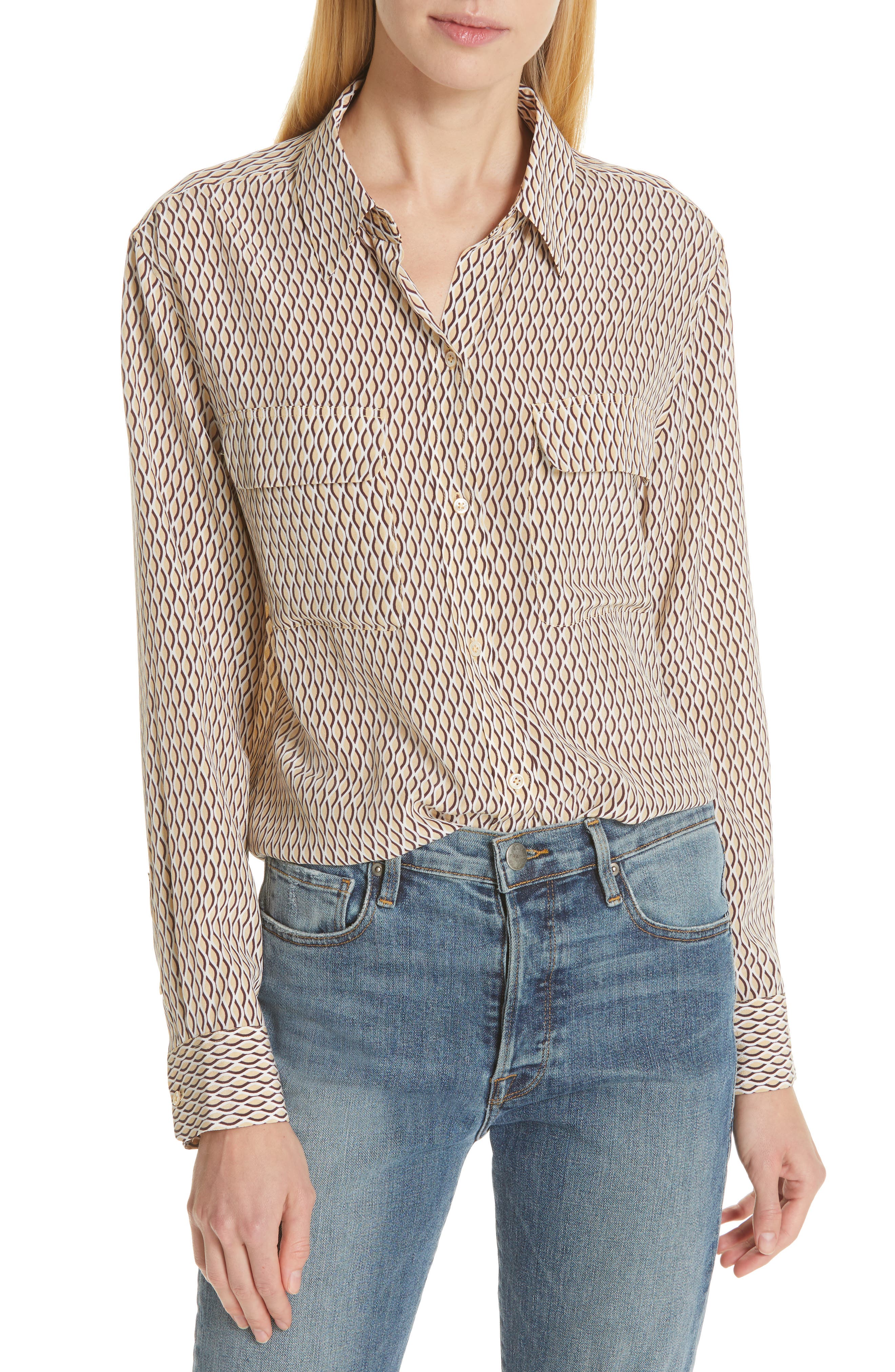 Equipment Signature Button Front Silk Shirt Nordstrom