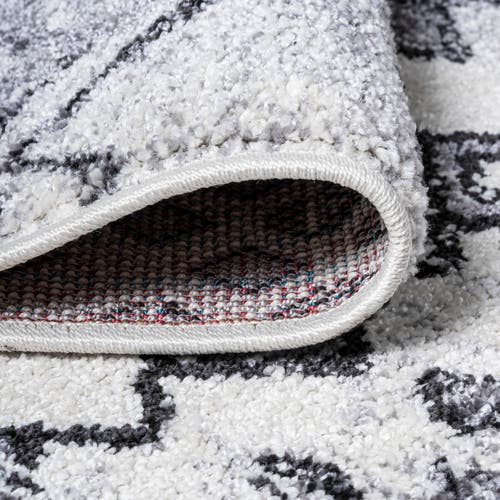 Jonathan Y Azmar Moroccan Geometric Distressed Area Rug In Ivory/black