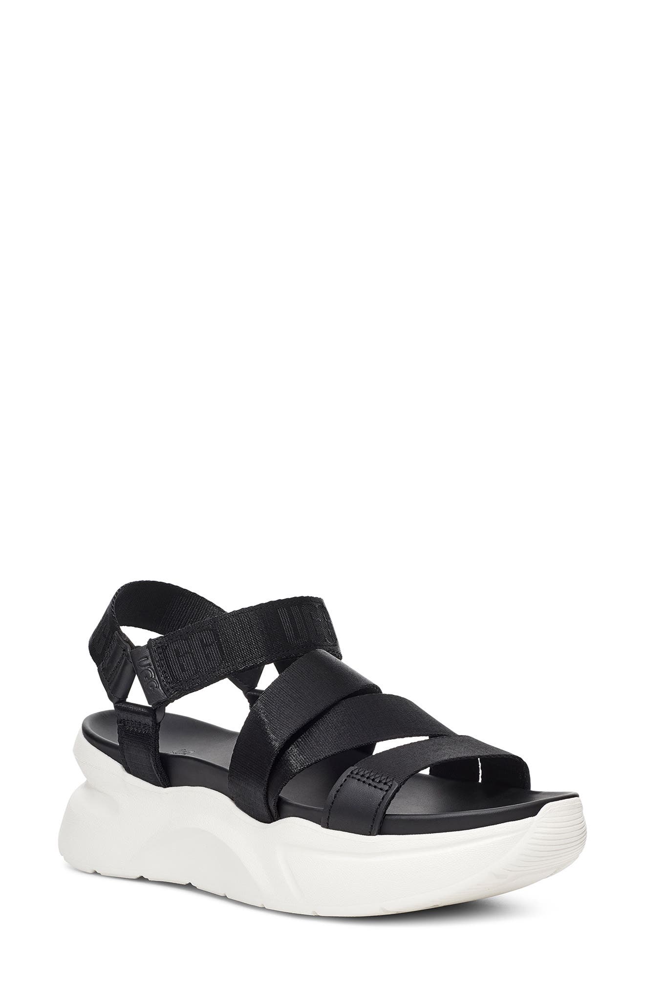 black ugg platform sandals
