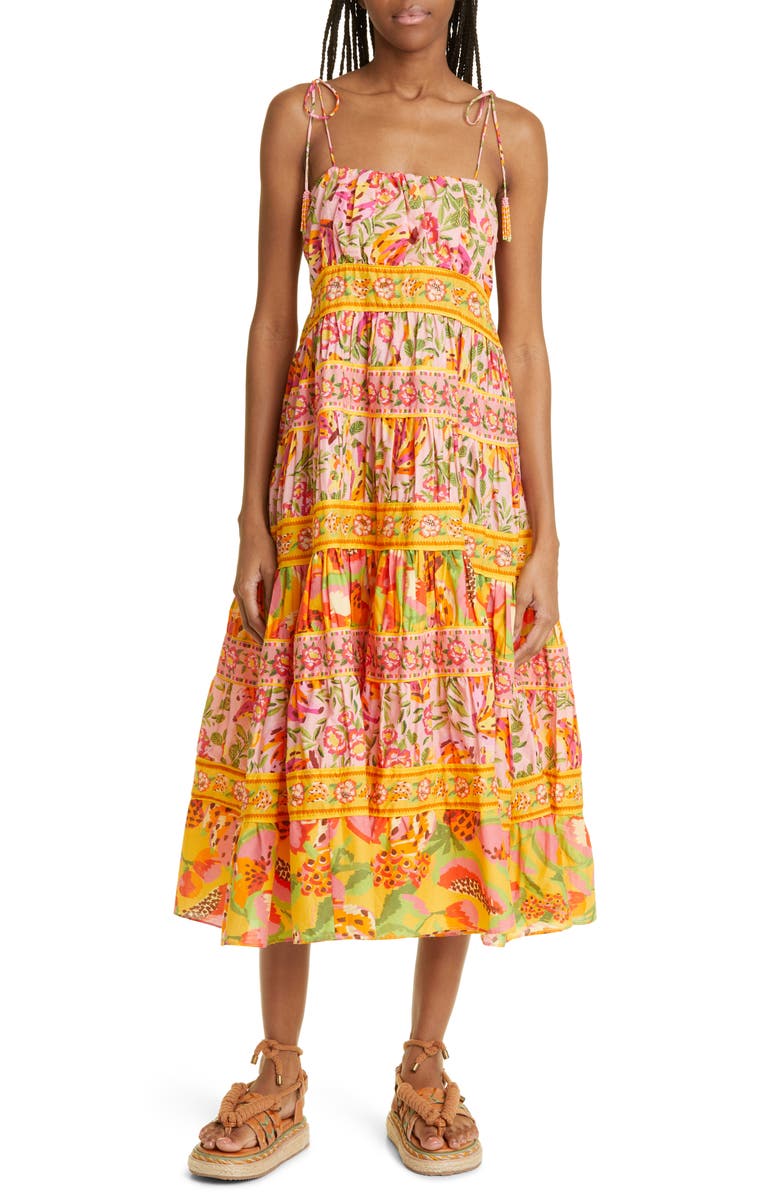 FARM Rio Mixed Fruits Paradise Cotton Midi Sundress | Nordstrom