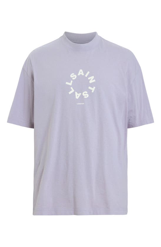 Shop Allsaints Tierra Logo Graphic T-shirt In Smoke Purple