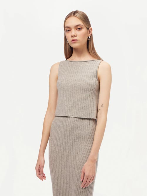 Gobi Mongolian Cashmere Cashmere Crop Top In Dawn Blue