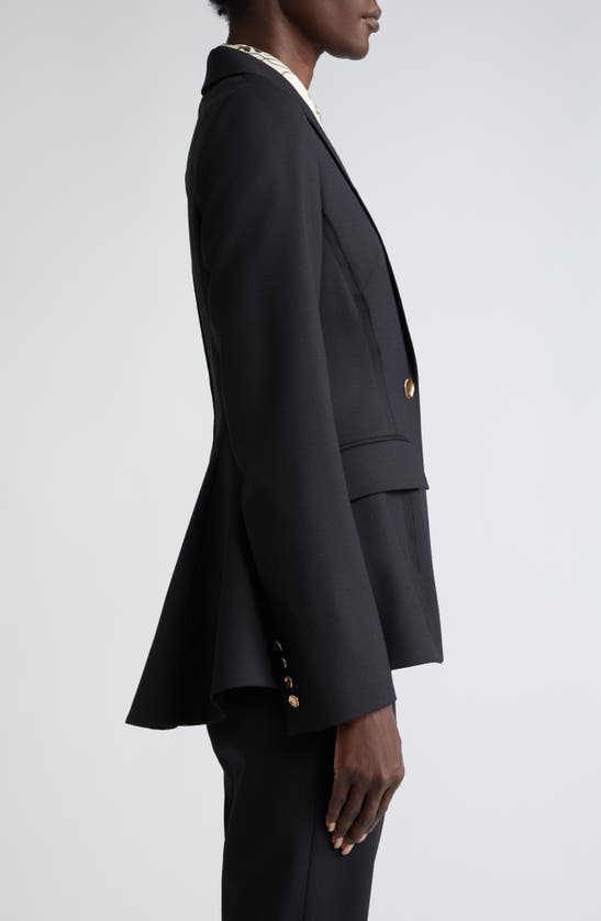 Shop Jason Wu Collection Fitted Virgin Wool Blend Blazer In Black