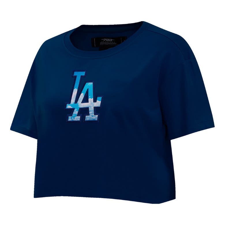 Shop Pro Standard Navy Los Angeles Dodgers Painted Sky Boxy Cropped T-shirt