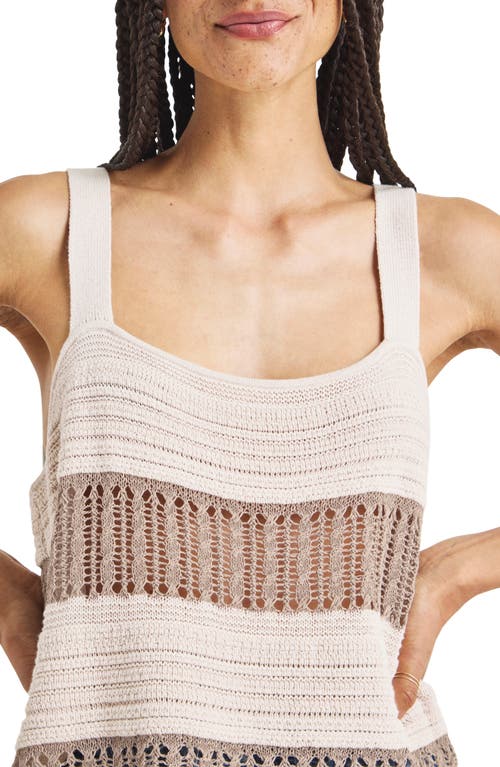 Shop Splendid Nicola Mixed Stitch Sweater Camisole In Rattan/white Sand