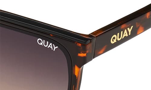 Shop Quay Level Up 51mm Gradient Polarized Square Sunglasses In Tort Gold/smoke Polarized